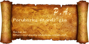 Porubszky Atanázia névjegykártya